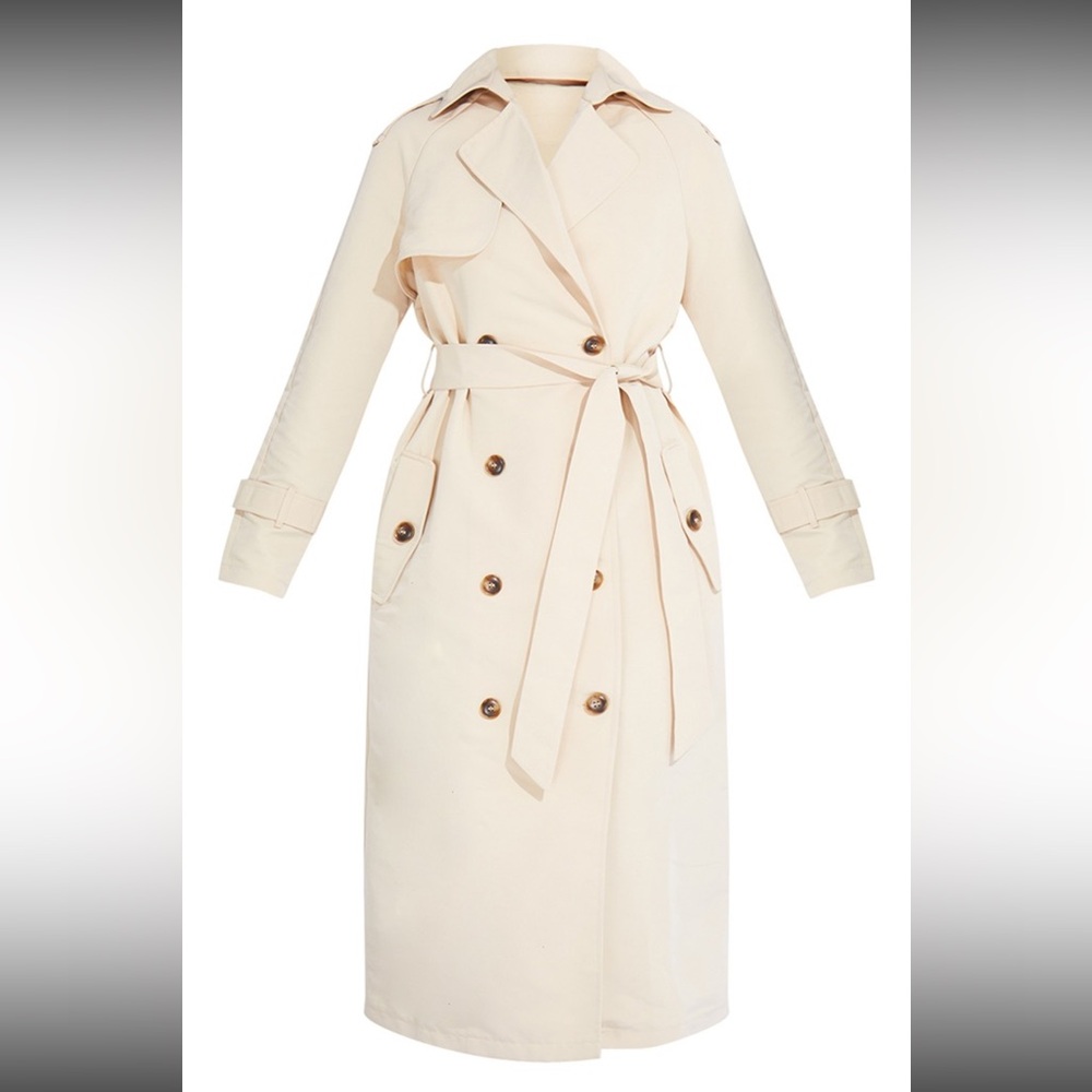 Cream Petite Trench Coat